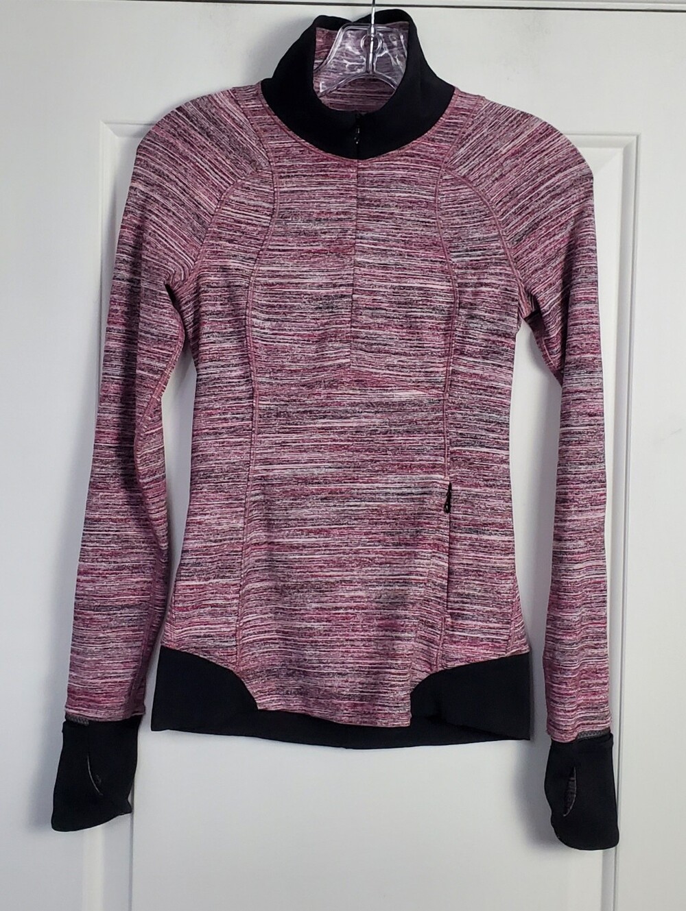 Lululemon Runderful 1/2 Zip Pullover Space Dye Berry Rumble Multi/Black- Size 0?